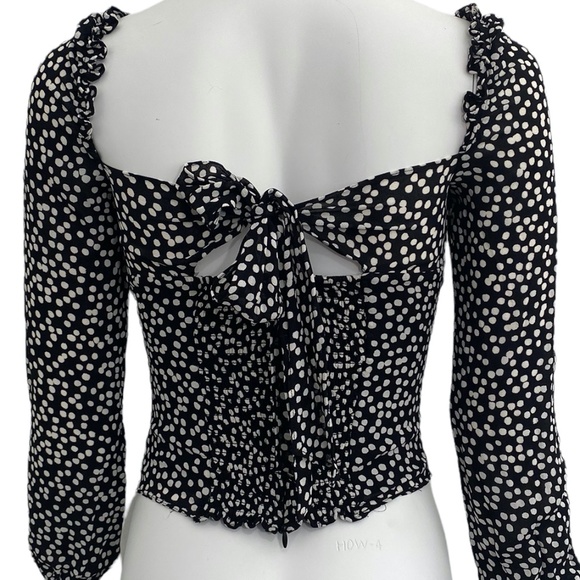 Reformation Bacio Ruffle Tie Back Crop Top Size 4 - Picture 4 of 11